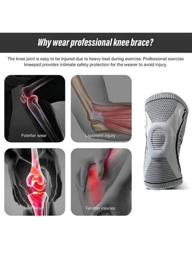 Professional Silicone Anti-Slip Knee Brace - Single Piece for Running, Football, Basketball, Cycling & Fitness - Nylon Sports Guard - Image 5